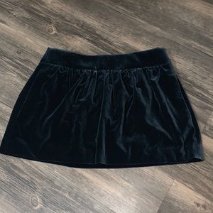 Blue velvet mini skirt